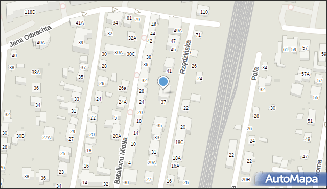 Warszawa, Rzędzińska, 39, mapa Warszawy