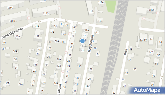 Warszawa, Rzędzińska, 43, mapa Warszawy