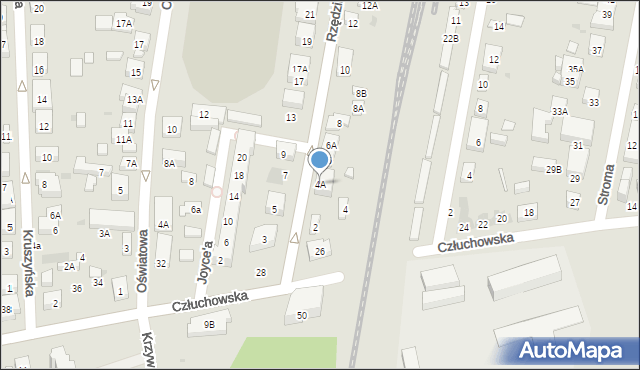 Warszawa, Rzędzińska, 4A, mapa Warszawy