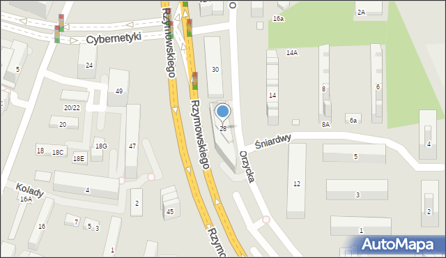 Warszawa, Rzymowskiego Wincentego, 28, mapa Warszawy