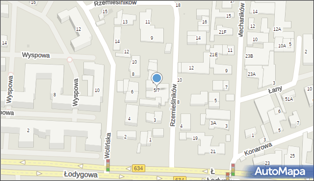 Warszawa, Rzemieślników, 5/7, mapa Warszawy