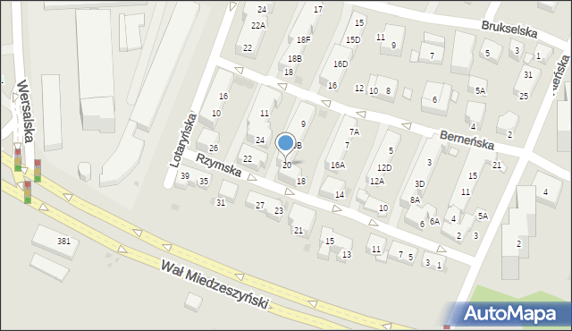 Warszawa, Rzymska, 20, mapa Warszawy