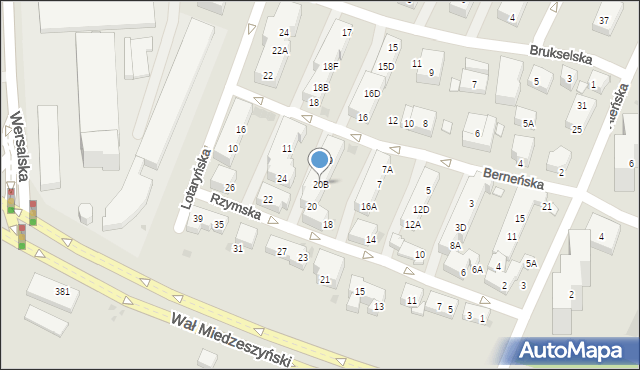 Warszawa, Rzymska, 20B, mapa Warszawy