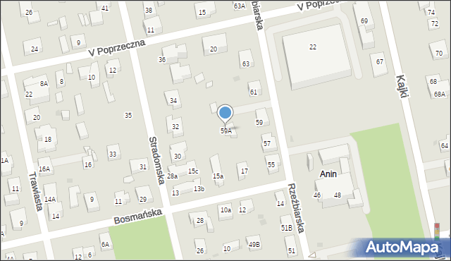 Warszawa, Rzeźbiarska, 59A, mapa Warszawy