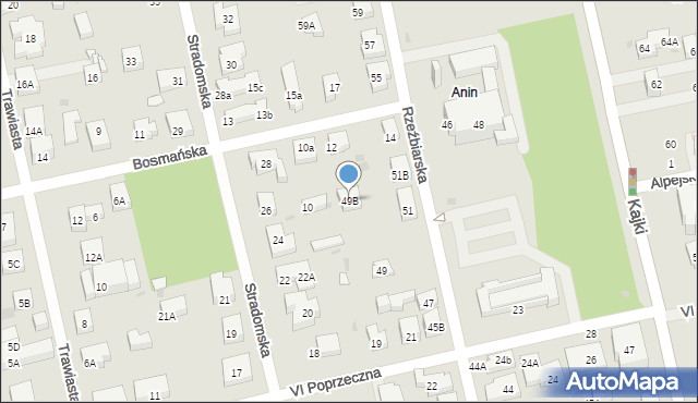 Warszawa, Rzeźbiarska, 49B, mapa Warszawy