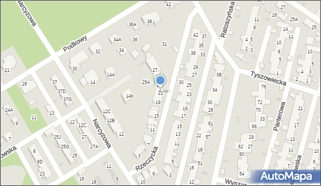 Warszawa, Rzeczycka, 21, mapa Warszawy