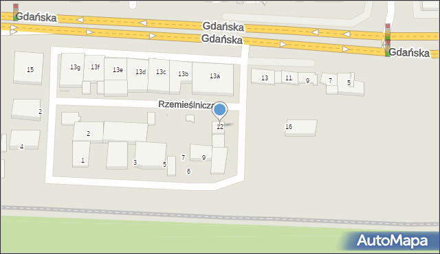 Wejherowo, Rzemieślnicza, 12, mapa Wejherowo