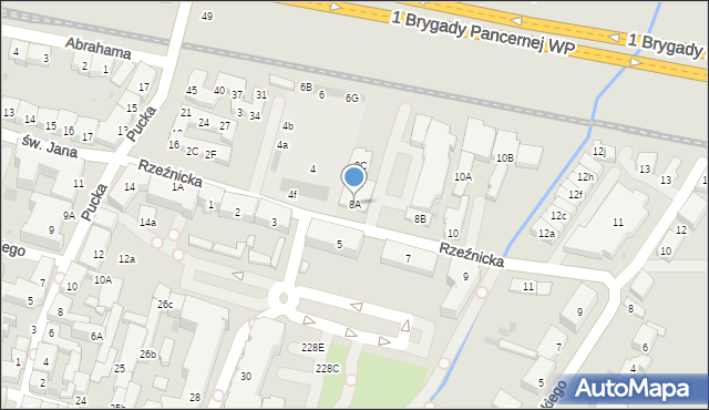 Wejherowo, Rzeźnicka, 8A, mapa Wejherowo