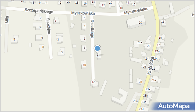 Wieruszów, Rzadkiego Antoniego, ks., 5, mapa Wieruszów