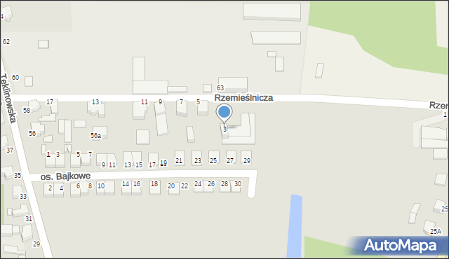 Wieruszów, Rzemieślnicza, 3, mapa Wieruszów