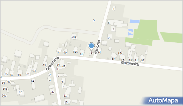 Wola Moszczenicka, Rzeczna, 1, mapa Wola Moszczenicka