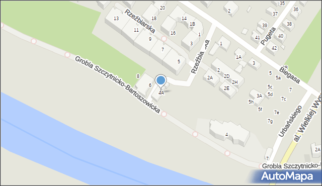 Wrocław, Rzeźbiarska, 4A, mapa Wrocławia