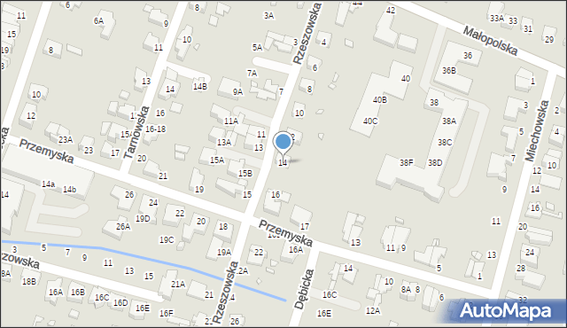 Wrocław, Rzeszowska, 14, mapa Wrocławia