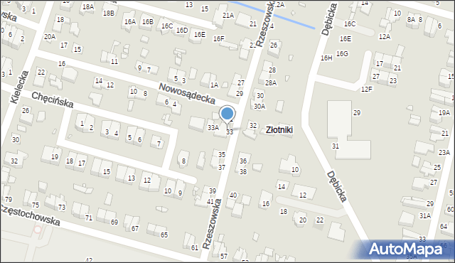 Wrocław, Rzeszowska, 33b, mapa Wrocławia