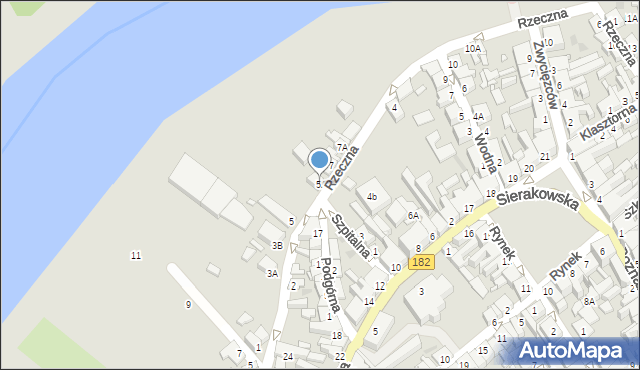 Wronki, Rzeczna, 5A, mapa Wronki