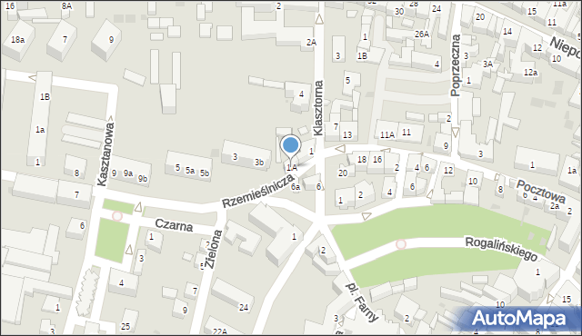Wschowa, Rzemieślnicza, 1A, mapa Wschowa
