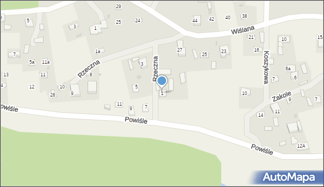 Wykowo, Rzeczna, 1, mapa Wykowo