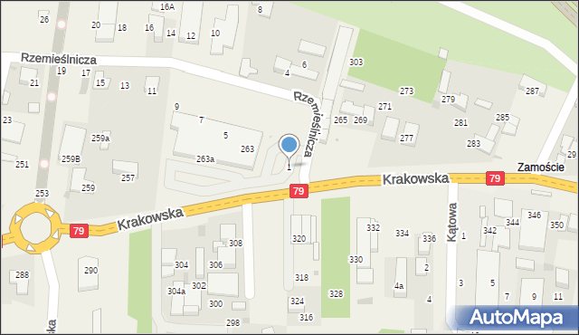 Zabierzów, Rzemieślnicza, 1, mapa Zabierzów