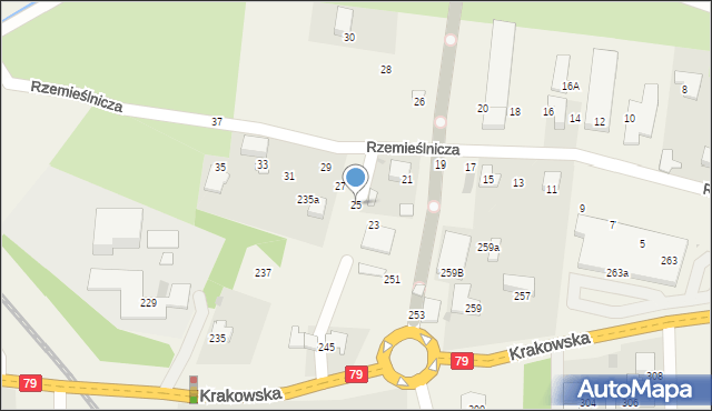 Zabierzów, Rzemieślnicza, 25, mapa Zabierzów