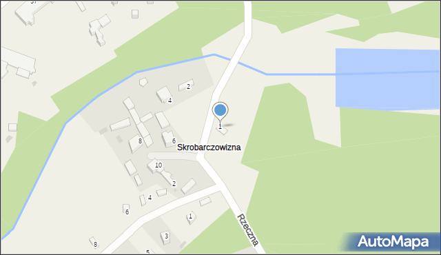 Zaborze, Rzeczna, 1, mapa Zaborze