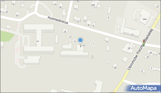 Zawiercie, Rzemieślnicza, 9, mapa Zawiercie