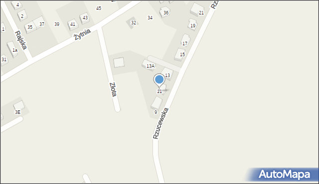 Żelistrzewo, Rzucewska, 11, mapa Żelistrzewo