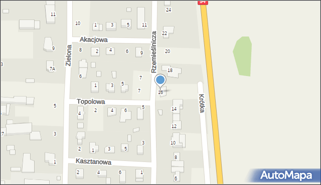 Zielęcice, Rzemieślnicza, 16, mapa Zielęcice