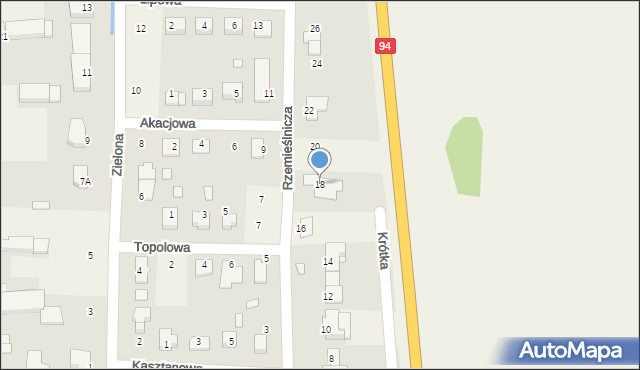 Zielęcice, Rzemieślnicza, 18, mapa Zielęcice