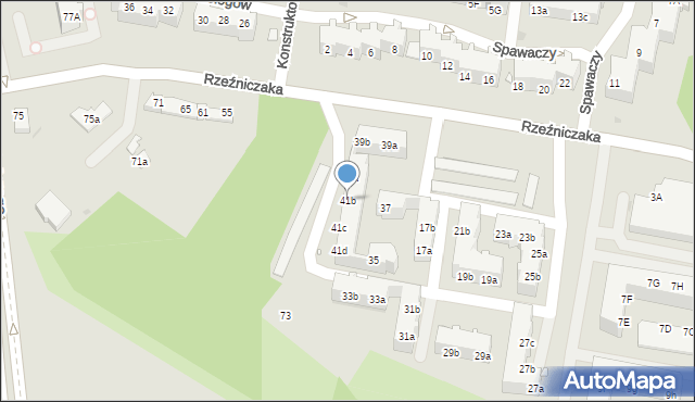 Zielona Góra, Rzeźniczaka Franciszka, 41b, mapa Zielona Góra