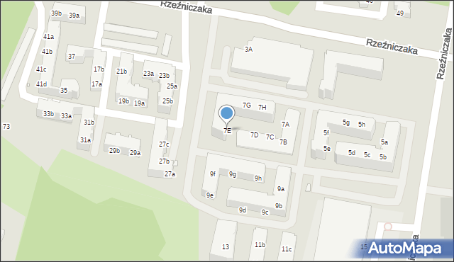 Zielona Góra, Rzeźniczaka Franciszka, 7E, mapa Zielona Góra