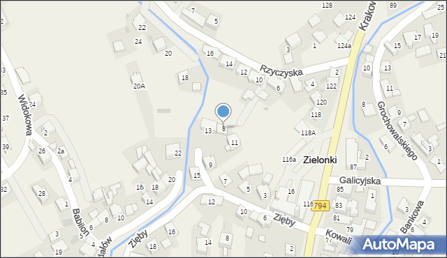 Zielonki, Rzyczyska, 8, mapa Zielonki