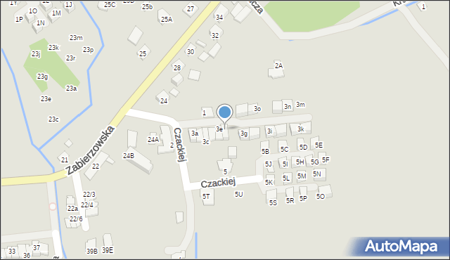 Niepołomice, s. Czackiej Elżbiety, 3f, mapa Niepołomice