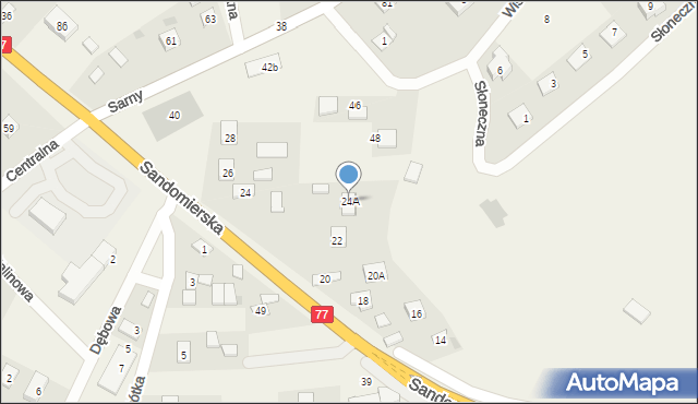 Agatówka, Sandomierska, 24A, mapa Agatówka