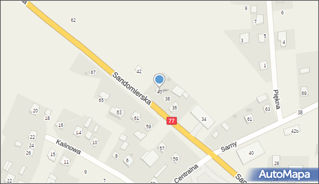 Agatówka, Sandomierska, 40, mapa Agatówka