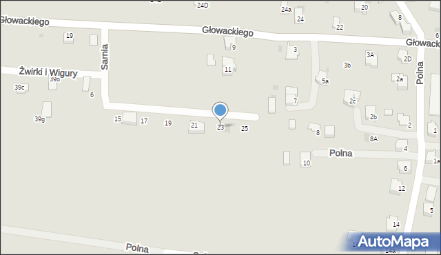 Andrychów, Sarnia, 23, mapa Andrychów