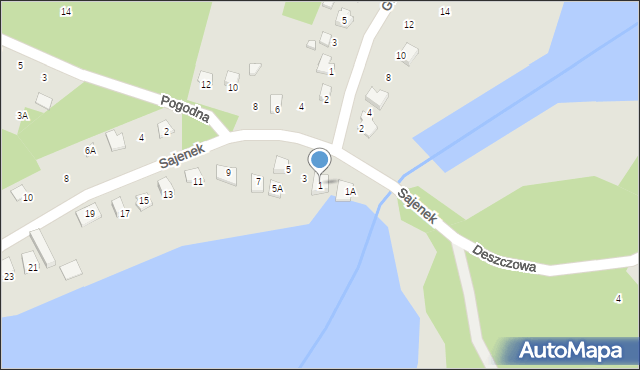 Augustów, Sajenek, 1, mapa Augustów