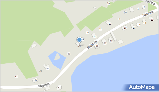 Augustów, Sajenek, 20, mapa Augustów