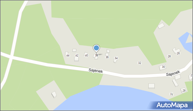 Augustów, Sajenek, 38, mapa Augustów