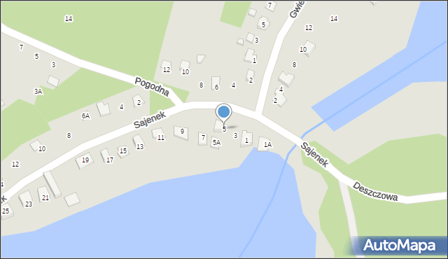 Augustów, Sajenek, 5, mapa Augustów