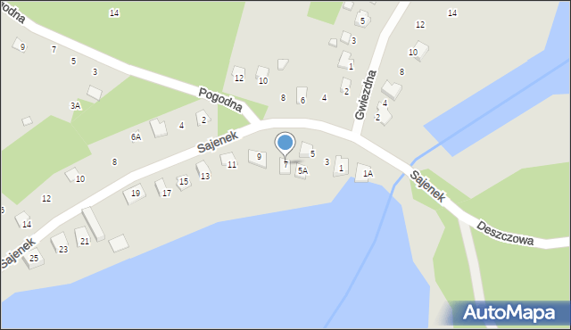 Augustów, Sajenek, 7, mapa Augustów