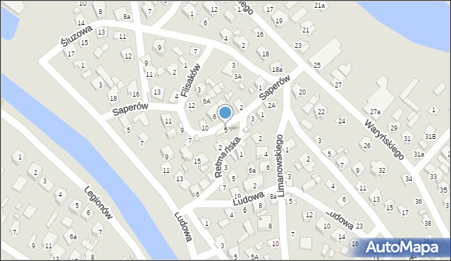 Augustów, Saperów, 5, mapa Augustów