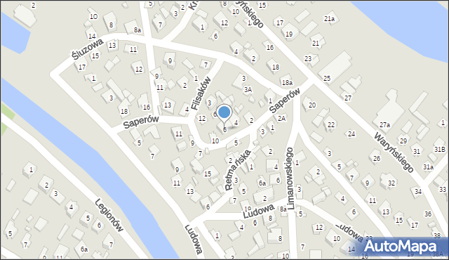 Augustów, Saperów, 6, mapa Augustów