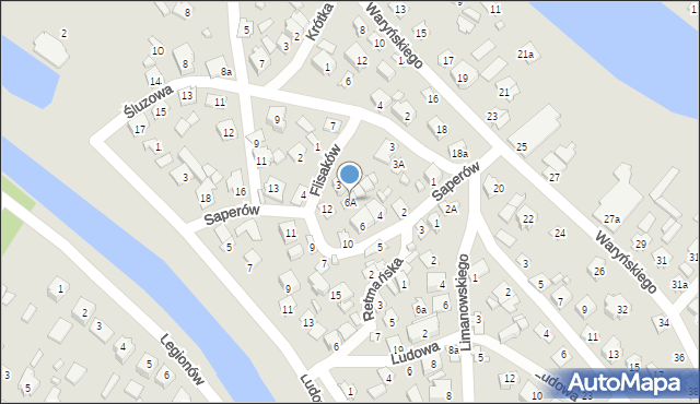Augustów, Saperów, 6A, mapa Augustów