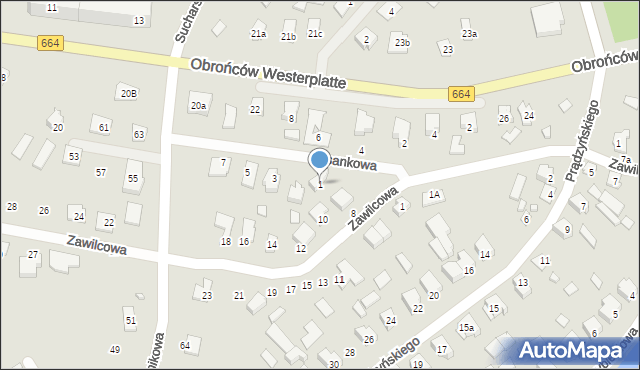 Augustów, Sasankowa, 1, mapa Augustów