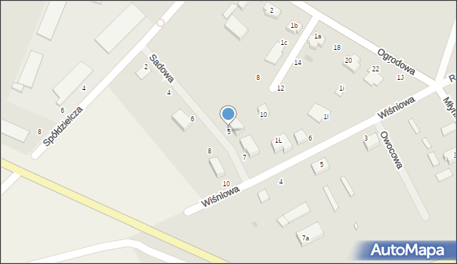 Babimost, Sadowa, 5, mapa Babimost