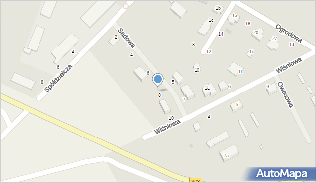 Babimost, Sadowa, 8, mapa Babimost