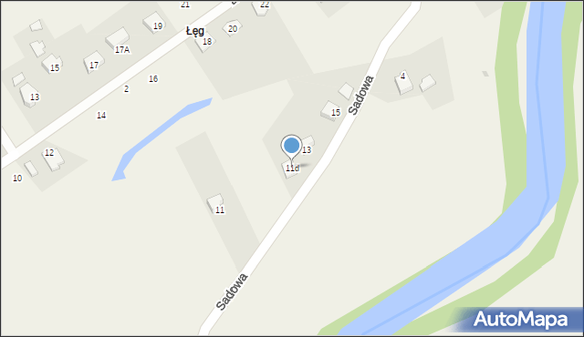 Bąków, Sadowa, 11d, mapa Bąków