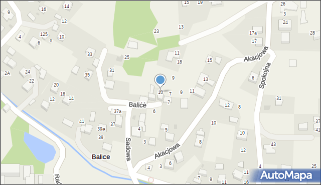 Balice, Sadowa, 10, mapa Balice