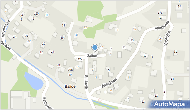 Balice, Sadowa, 14, mapa Balice