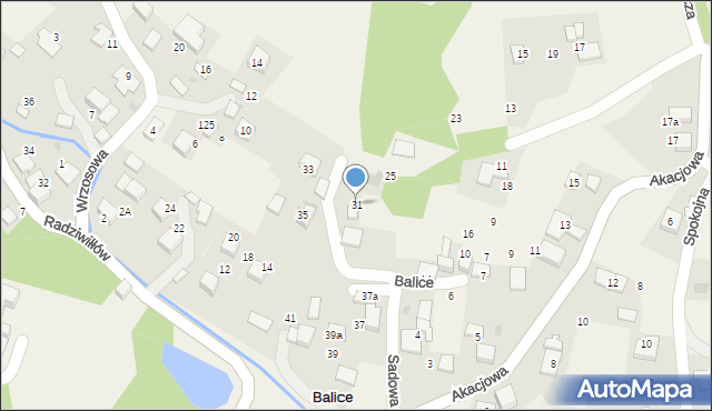 Balice, Sadowa, 31, mapa Balice